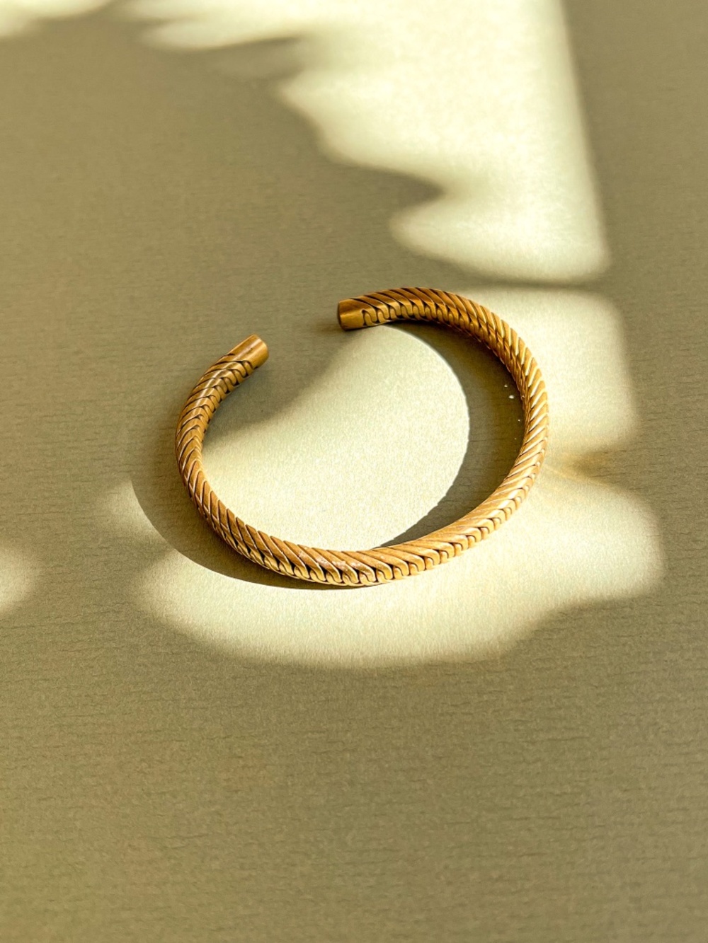 Vintage 1970s Bohemian Brass Textured Cuff